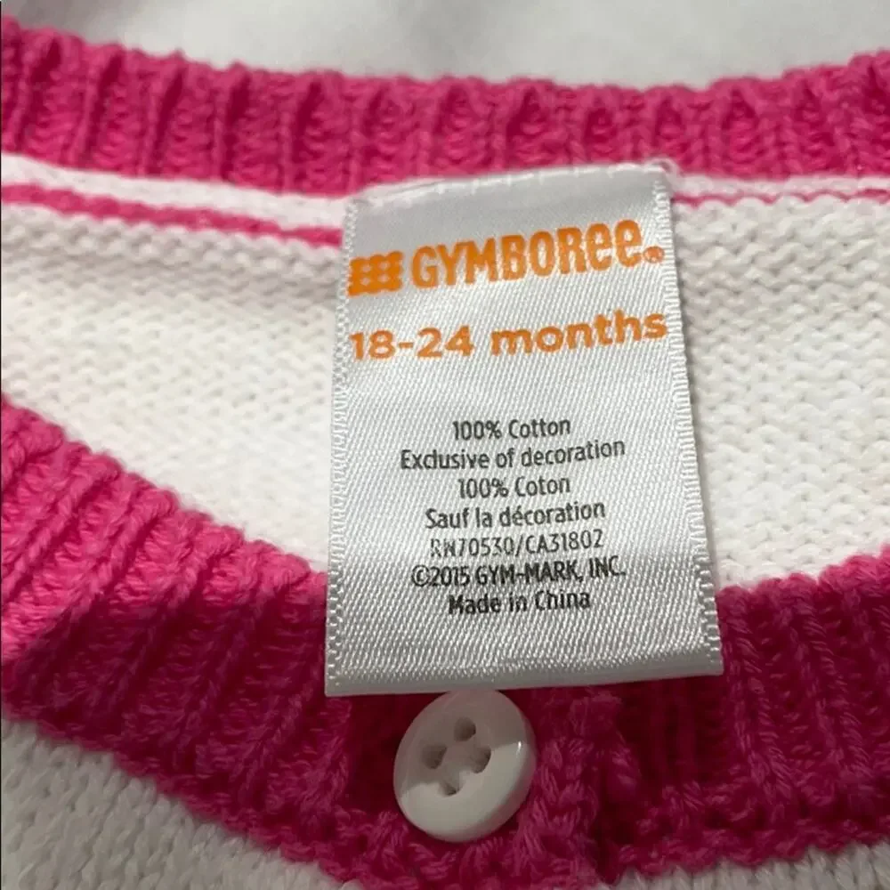 Gymboree 18-24m 💯cotton sweater white black cats meow euc easter spring summer